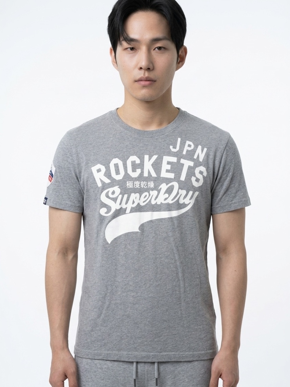 SUPERDRY | Gray Crewneck Rockets Short Sleeve Sportpitch Tee Men’s Size X-Large